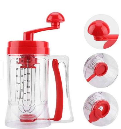 Maquina mezcladora y dispensador manual para pancakes, waflles, cupcakes, arepas