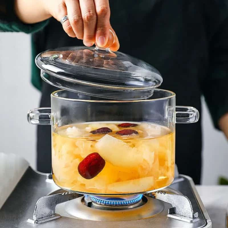 Olla de vidrio para altas temperaturas