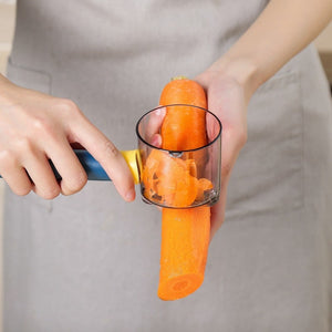 Pelador multifuncional con recipiente